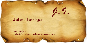 John Ibolya névjegykártya